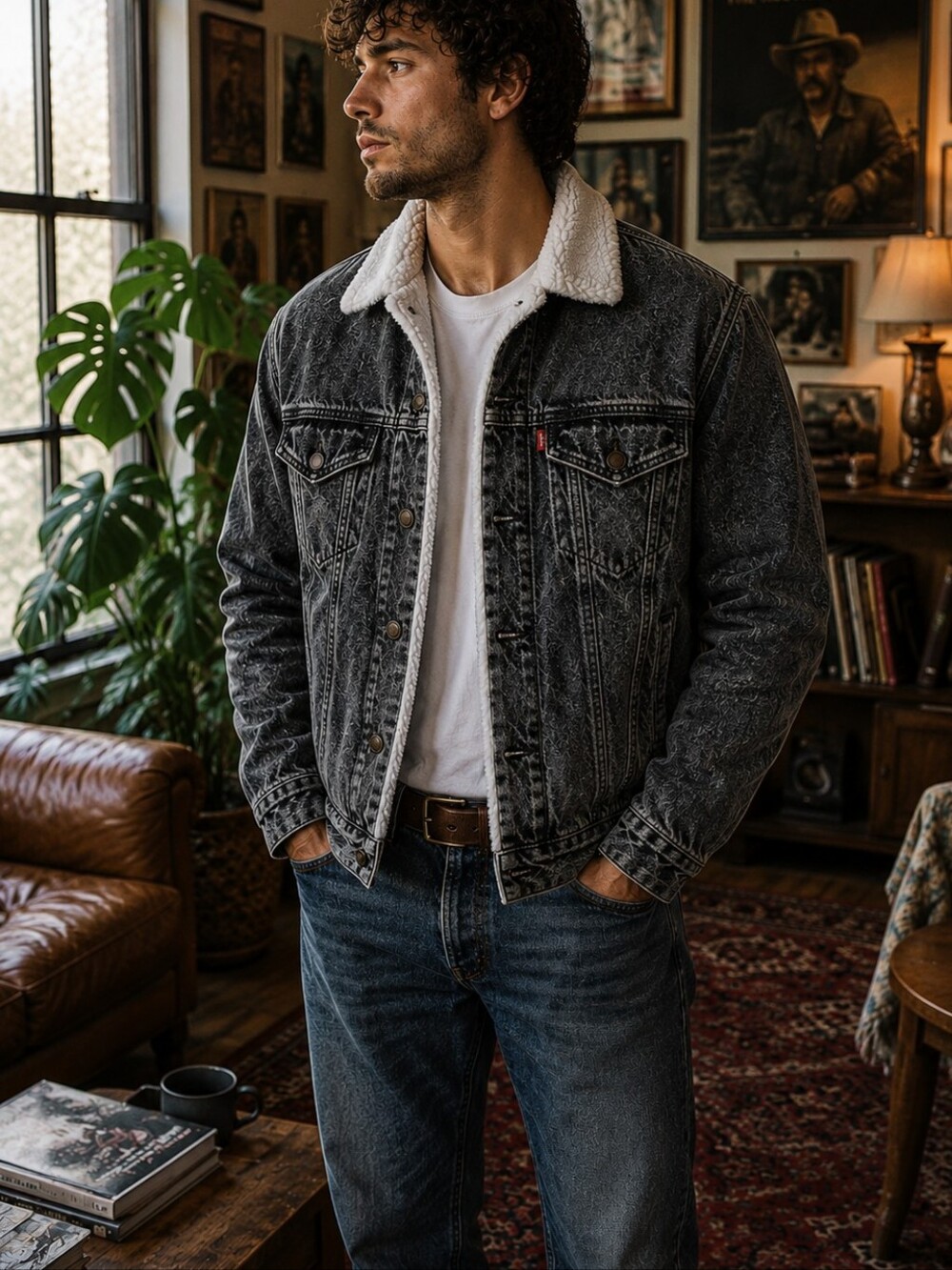 Vintage Levi's Black And White Sherpa Trucker Jacket